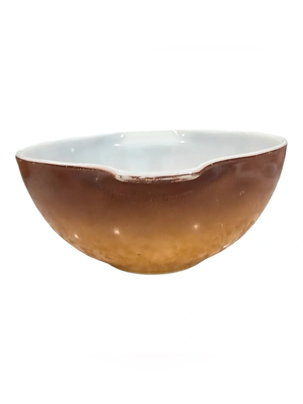 3 Vintage Pyrex Old Orchard burnt orange & brown fruit motif nesting bowls